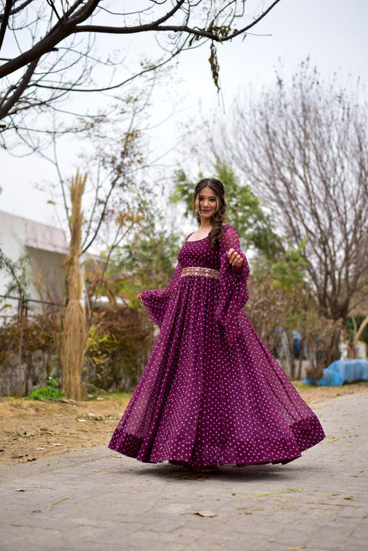 Purple netra georgette maxi