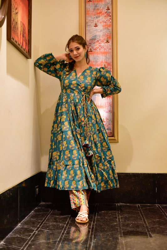 windy green suit set