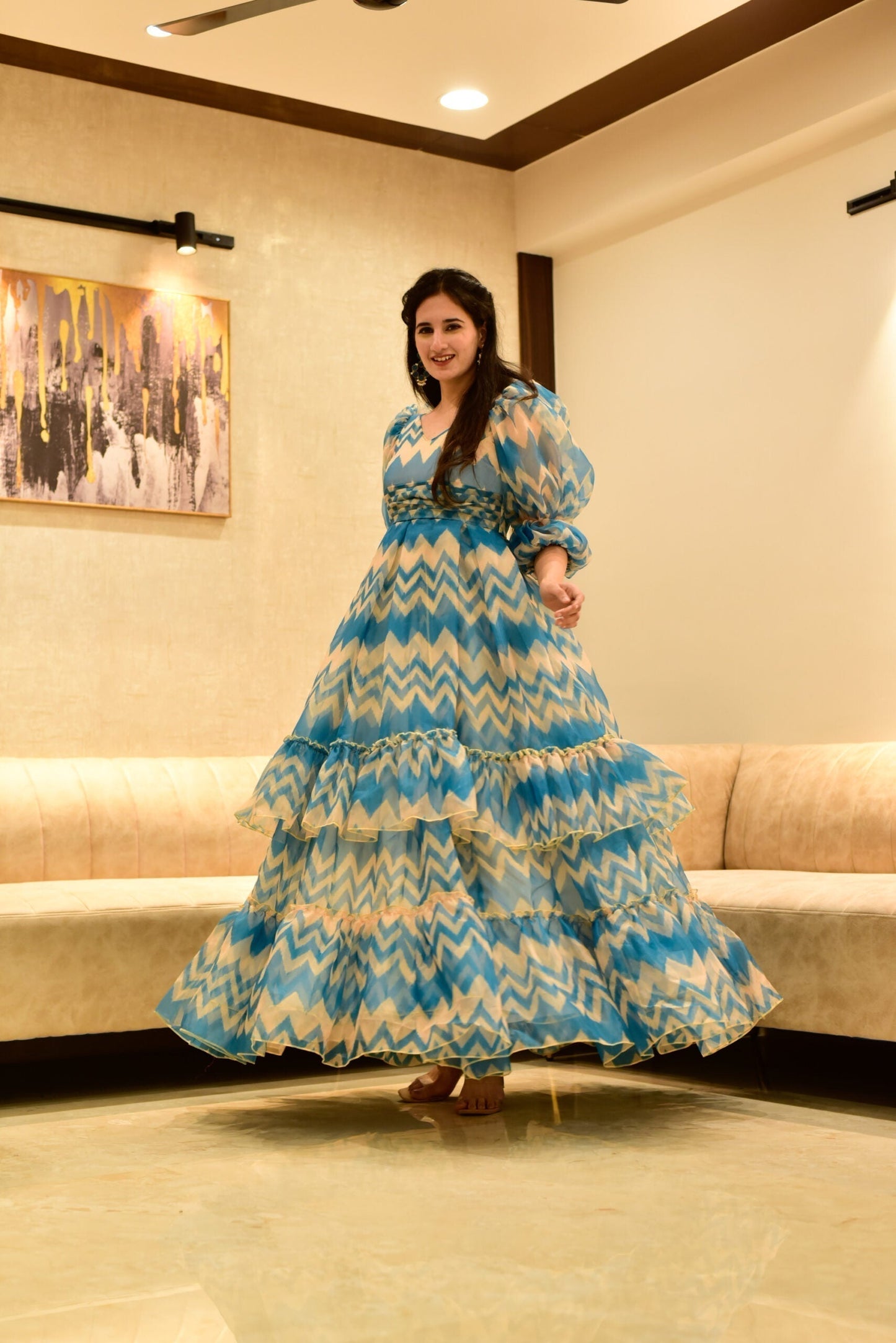 princess blue organza dress