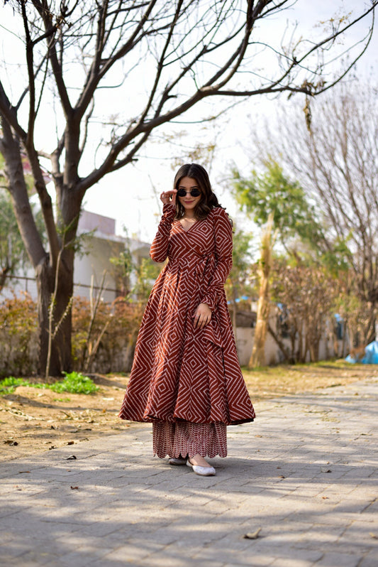 brown emerald suit set