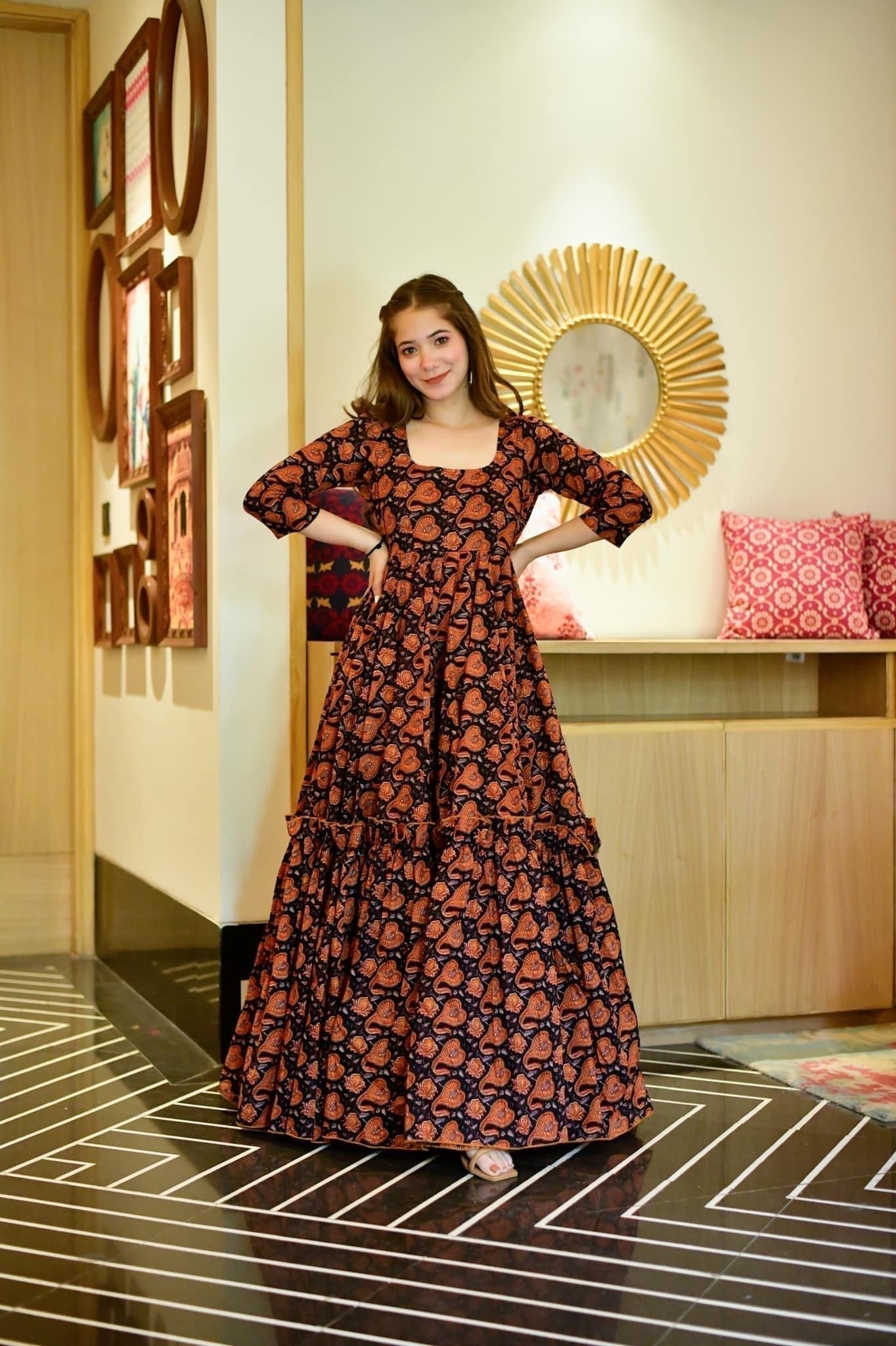 Aurelia black floral dress